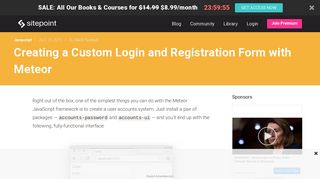
                            11. Creating a Custom Login and Registration Form with Meteor — SitePoint
