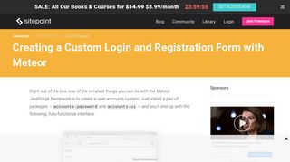 
                            1. Creating a Custom Login and Registration Form with Meteor — SitePoint