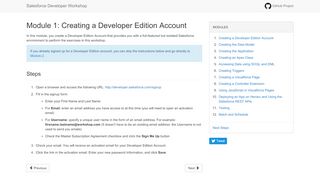 
                            11. Creating a Developer Edition Account - Salesforce Developer Workshop