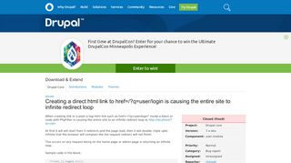 
                            5. Creating a direct html link to href=/?q=user/login is causing ...