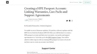 
                            11. Creating a HPE Passport Account: Linking Warranties, Care Packs ...