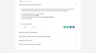 
                            11. Creating a LINE account with Facebook - Help Center | LINE