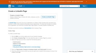 
                            2. Creating a LinkedIn Page | LinkedIn Help