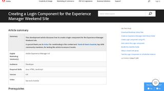 
                            3. Creating a Login Component for the Experience Manager Weekend Site