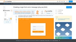 
                            10. Creating a login form error message (php,css,html) - Stack Overflow