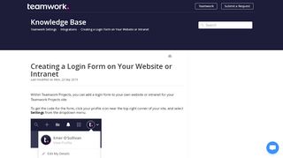 
                            3. Creating a Login Form on Your Website or Intranet - Teamwork ...