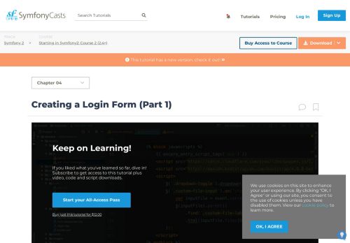 
                            8. Creating a Login Form (Part 1) > Starting in Symfony2: Course 2 (2.4+) ...