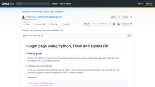 
                            5. Creating a Login Page with Python Flask and SQLite 3 DB. · GitHub