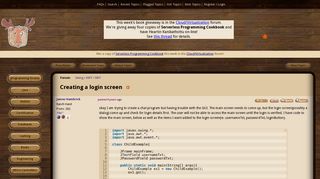 
                            2. Creating a login screen (Swing / AWT / SWT forum at Coderanch)