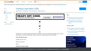 
                            5. Creating a login table in SQL - Stack Overflow