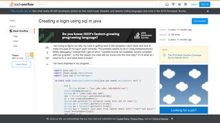 
                            1. Creating a login using sql in java - Stack Overflow