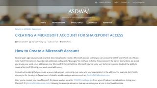 
                            9. Creating a Microsoft Account for SharePoint Access - Association of ...
