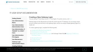 
                            2. Creating a New Gateway Login – Trading Technologies