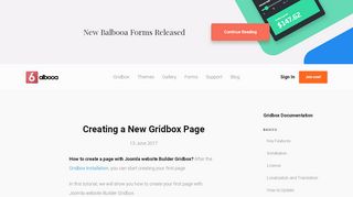 
                            1. Creating a New Page - Gridbox Documentation - Balbooa