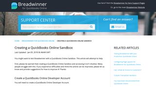 
                            4. Creating a QuickBooks Online Sandbox - Breadwinner for ...