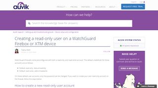 
                            6. Creating a read-only user on a WatchGuard Firebox or XTM device ...