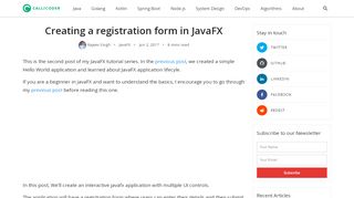 
                            13. Creating a registration form in JavaFX | CalliCoder