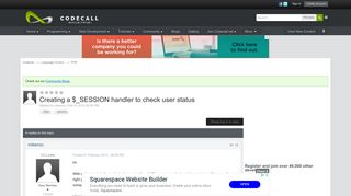 
                            12. Creating a $_SESSION handler to check user status - PHP - Codecall