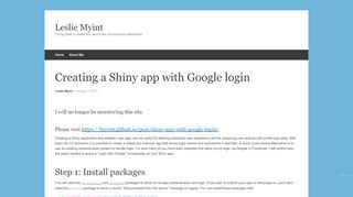 
                            10. Creating a Shiny app with Google login | Leslie Myint