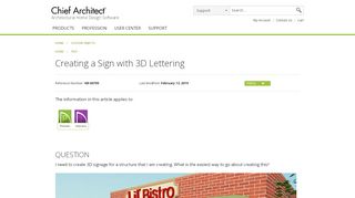 
                            8. Creating a Sign with 3D Lettering - Chief Architect