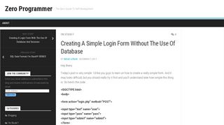 
                            11. Creating A Simple Login Form Without The Use Of Database – Zero ...