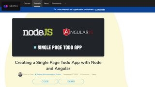 
                            10. Creating a Single Page Todo App with Node and Angular ― Scotch.io
