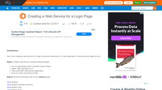 
                            6. Creating a Web Service for a Login Page - C# Corner