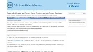 
                            7. Creating Alerts in Scopus Database - Creating Publication and ...