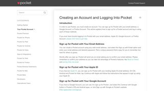 
                            10. Creating an Account and Logging Into Pocket - Pocket Support