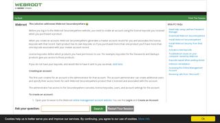 
                            4. Creating an account and registering - Webroot Support