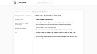 
                            4. Creating an Account & Username | Instagram Help Center