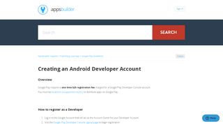 
                            8. Creating an Android Developer Account – AppsBuilder Support