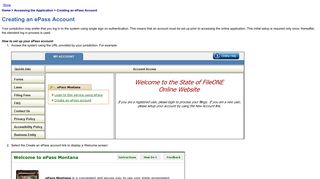 
                            8. Creating an ePass Account - Montana
