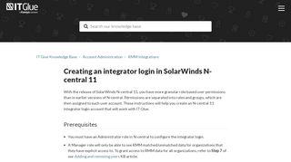 
                            12. Creating an integrator login in SolarWinds N-central 11 – IT Glue ...