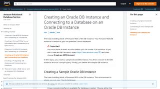 
                            6. Creating an Oracle DB Instance and Connecting to a Database on an ...