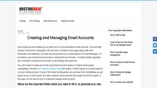 
                            6. Creating and Managing Email Accounts - HostingRaja Help Site