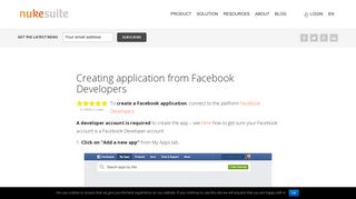 
                            9. Creating application from Facebook Developers - NukeSuite