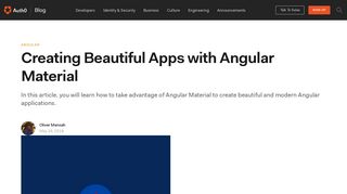 
                            2. Creating Beautiful Apps with Angular Material - Auth0
