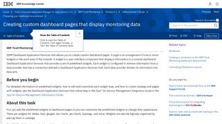 
                            5. Creating custom dashboard pages that display monitoring data - IBM