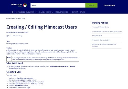 
                            9. Creating / Editing Mimecast Users | Mimecaster Central