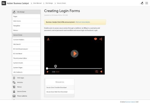 
                            7. Creating Login Forms - Business Catalyst Support