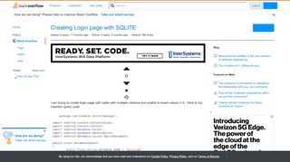 
                            11. Creating Login page with SQLITE - Stack Overflow