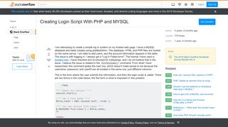 
                            1. Creating Login Script With PHP and MYSQL - Stack Overflow