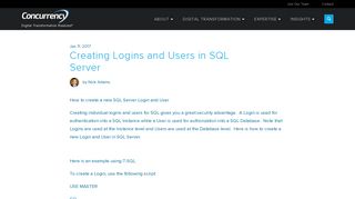 
                            6. Creating Logins and Users in SQL Server - Concurrency