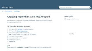 
                            4. Creating More than One Wix Account | Help Center | Wix.com
