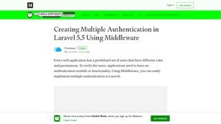 
                            8. Creating Multiple Authentication in Laravel 5.5 Using Middleware