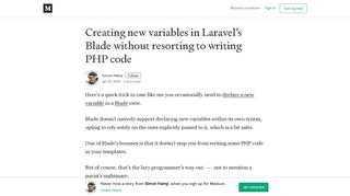 
                            7. Creating new variables in Laravel's Blade without resorting to writing ...