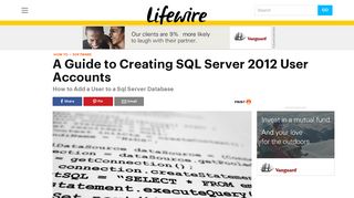 
                            10. Creating SQL Server 2012 User Accounts - Lifewire