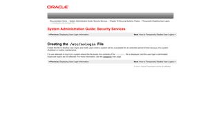 
                            10. Creating the /etc/nologin File (System Administration Guide: Security ...