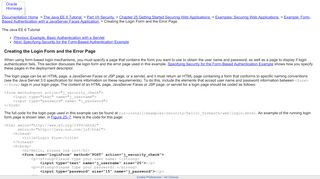 
                            2. Creating the Login Form and the Error Page (The Java EE 6 Tutorial)